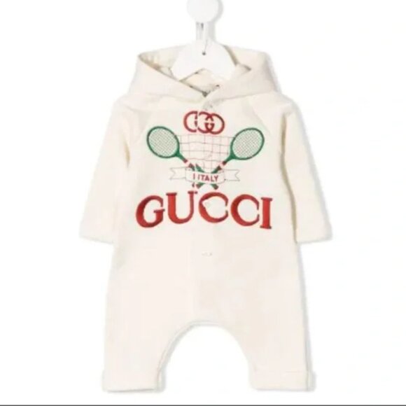 Gucci Other - Gucci Kids Hooded Jumpsuit Romper Tennis Logo